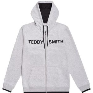 Teddy Smith Giclass Hoody J Sweatshirt met capuchon voor jongens, Witte melange, 10 Jaar