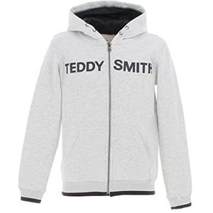 Teddy Smith Giclass Hoody J Sweatshirt met capuchon voor jongens, Witte melange, 10 Jaar