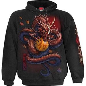 Spiral Samurai Trui met capuchon zwart M 100% katoen Everyday Goth, Gothic, Horror, Rock wear