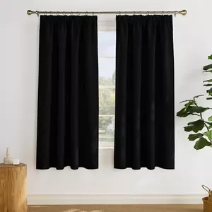DWCN Set van 2 Verduisterende Gordijnen met Ringen Kant en Klaar,Thermische Gordijnen met Gordijn Tiebacks voor Woonkamer, Keuken, 132x160 cm (B x H), Grijs