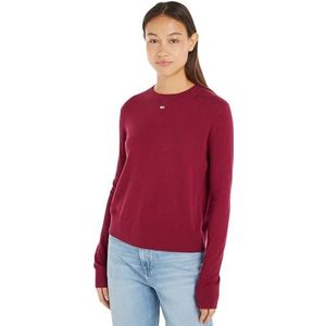 Tommy Jeans TJW Essential Crew Neck Sweater Pullover Trui, Valley Purple Melange, S, Valley Paars Melange, S