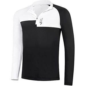 Black Crevice Heren ski-rolli met ritssluiting, functioneel shirt met lange mouwen, in verschillende kleuren en maten, flexibel en ademend herenshirt met lange mouwen, wit/zwart, XXL