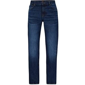 BOSS Re.Maine BC Indigoblauwe regular fit jeans voor heren, van stevig denim met gemiddelde wassing, blauw, 33W / 34L