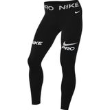 Nike Pro 7/8-legging - Zwart - Dames - Met Halfhoge Taille en Mesh Vlakken