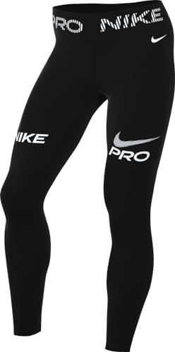 Nike Pro 7/8-legging - Zwart - Dames - Met Halfhoge Taille en Mesh Vlakken