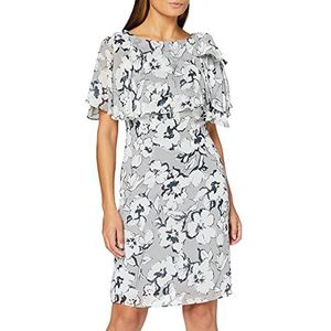 Gina Bacconi Vrouwen Bloemen Chiffon Jurk Cocktail, Grijs, 34 NL