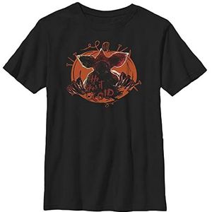 Stranger Things Unisex Kids Cold Monster T-shirt met korte mouwen, zwart, XS, zwart, One size