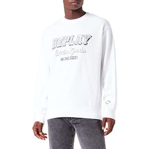 Replay Heren M6314 Sweatshirt, 001 Wit, M