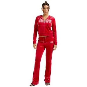 Juicy Couture - Diamante Impact Classic - Velour Hoodie - Astor Red