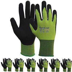 Ruvigrab - Sandy latex werkhandschoenen | antislip handschoenen | tuinhandschoenen | handschoenen voor industrie, bouw, landbouw | werkhandschoenen voor heren en dames | 6 paar | maat 8