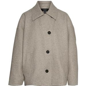 VERO MODA Dames VMPOPSILLA Jacket GA Boo korte jas, Silver Mink/Detail: Melange, S, Silver Mink/Detail: melange, S