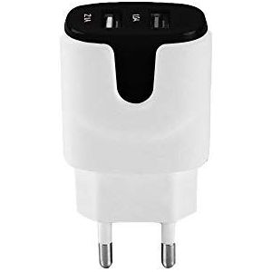 Netadapter kleur USB voor Xiaomi Redmi Note 7 smartphone tablet dubbel stopcontact 2 poorten stroom AC oplader (zwart)