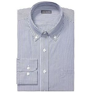 Van Heusen Men's Pinpoint Regular Fit Stripe Button Down Collar Dress Shirt, Ocean, 16.5"" Neck 32""-33"" Sleeve