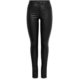 ONLY Coated High Waist Skinny Broek ONLROYAL Zwart