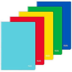 Favorit 10 notitieboeken A4, effen omslag, liniatuur 5 mm, papier 80 g/m², verpakking van 10 stuks, verschillende kleuren