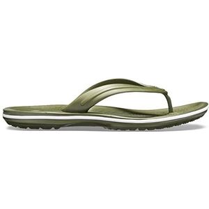 Crocs Crocband Flip Slippers uniseks-volwassene, Army Green/White, 45/46 EU