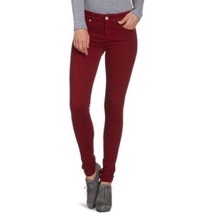 Cross Jeans dames jeans P 490-501/Alicia Skinny/Slim Fit (buis) hoge tailleband, rood (dark red), 30W x 32L