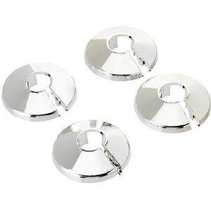 Merriway BH01939 15 mm plastic buisrozet verchroomd/wit, 4 stuks