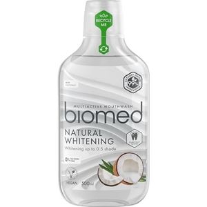 BIOMED Superwhite mondwater voor milde tanden bleken-fluoride vrij-alcohol vrij-99% natuurlijke ingrediënten-kokos en munt smaak-500 ml verpakking