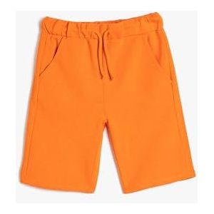 Koton Boys Shorts Trekkoord Basic Zakken Katoen, oranje (218), 5-6 Jaar