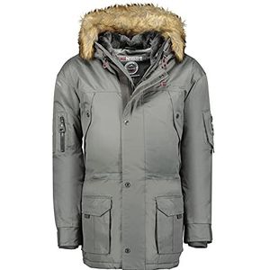 Geographical Norway Abiosaure Boy Parka, lang, warm, voor jongens, herfst, winter, waterdicht, waterafstotend, bontjas, outdoor, winddichte jas, kinderen (donkergrijs, 10 jaar), Donkergrijs, 10 jaar