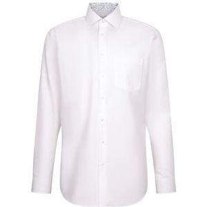 Seidensticker Zakelijk overhemd voor heren, regular fit, strijkvrij, Kent-kraag, lange mouwen, 100% katoen, wit, 42