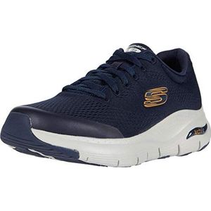 Skechers Arch Fit Slip On Sneakers voor heren, Blauw Navy Textiel Synthetische Trim Nvy, 37.5 EU