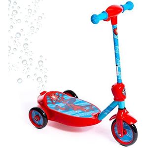 Huffy Marvel Spiderman Bubble Elektrische step voor kinderen van 3 tot 5 jaar, 6 volt accu-speelgoedstep met blaasmachine, rood