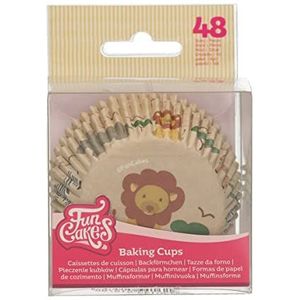 FunCakes Baking Cups Safari Animals: Perfect Voor Safari Thema Cupcakes, Cupcakes En Meer, Taart Decoratie, Pk/48