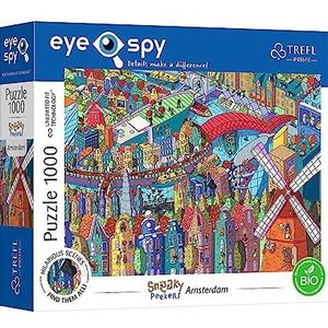 Trefl Prime - UFT Eye-Spy Sneaky Peakers Puzzel: Amsterdam, Nederland - 1000 elementen, verrassende details, dikste karton, BIO, EKO, vermaak voor volwassenen en kinderen vanaf 12 jaar