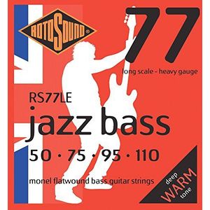 Rotosound snaren voor elektrische bas JAZZ 77 MONEL FLATWOUND 4-snaren RS77LE FLATW Heavy 50-110