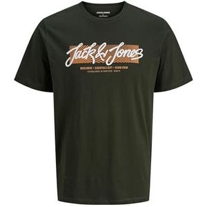 JACK & JONES - JJURBAN - Shirt - Camel - Donkergroen - Wit