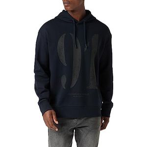 Armani Exchange Heren Comfy Fit Hooded, Maxi Number Print Sweatshirt, Blauw, M EU, blauw, M