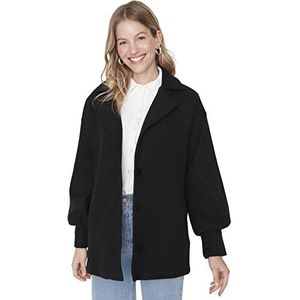 Trendyol Dames kraag effen oversized jas, zwart, 38, Zwart, 64