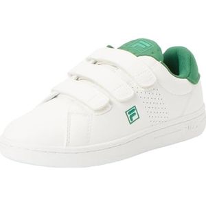 FILA Unisex Crosscourt 2 Nt Velcro Kindersneakers, White Verdant Green, 32 EU