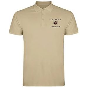 AMERICAN COLLEGE USA Poloshirts Sport Ademend Gedrukt Kleding Unisex Kinderen Jongens en Meisjes Casual Model ACPLW7 Beige 8 Jaar, Beige, 8 Jaar