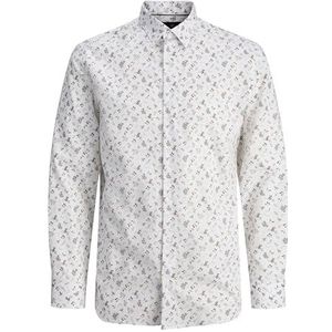 Jprblayork Print Dobby L/S Shirt, wit, L