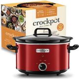 Crock-Pot Slow Cooker, SCV400RD, 2 temperatuurinstellingen en warmhoudfunctie, 3,5 liter (3-4 personen), rood