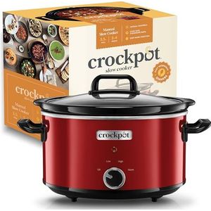 Crock-Pot Slow Cooker, SCV400RD, 2 temperatuurinstellingen en warmhoudfunctie, 3,5 liter (3-4 personen), rood