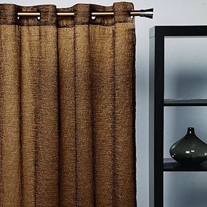 Athen Home Textile Tarbes - gordijn van woonkamer met oogje metallic, 100% polyester, 140 x 265 cm, bruin