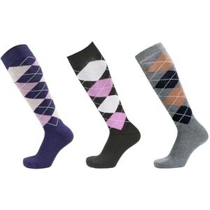 PFIFF Rijkousen, set van 3 stuks in verschillende kleuren, rijsokken met versterkt voetbed, maten 34-42