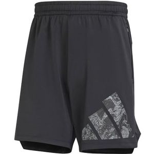 adidas Heren Workout Logo Gebreide Korte Shorts, XL5 Zwart