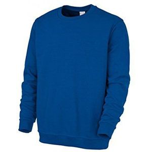 BP 1223-190-13-S Unisex sweatshirt, lange mouwen, ronde hals, gebreide manchetten aan mouwen en zoom, 320,00 g/m² versterkt katoen, koningsblauw, S