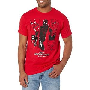 Marvel Spider-Man No Way Home Three Suit Panels Men's T-Shirt, Red, 3X-Large