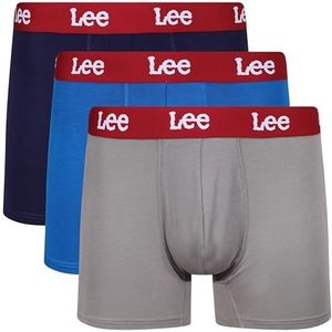 Lee Boxers voor heren in marineblauw/grijs/blauw | ultrazachte viscose van bamboe met elastische elastische microvezelband | comfortabel en ademend ondergoed - multipack van 3,