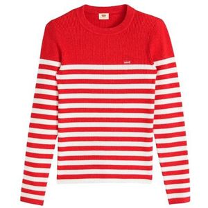 LEVI'S - Trui - Rood/Wit - Gestreept - Lange Mouw - Slanke Pasvorm
