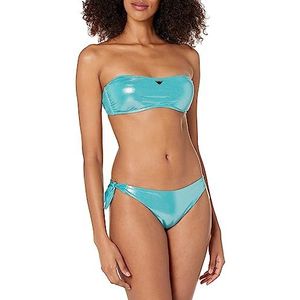 Emporio Armani Swimwear Emporio Armani Dot Foil Lycra Band and Bow Brazilian Bikini Set, Turquoise, XS, turquoise, XS