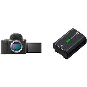 Sony ZV-E1 | Mirrorless Replaceable Full Frame Lens to Vlog Camera (4K60p, 12.1 Megapixel, 5-axis and Digital Stabilization System) & Sony NPFZ100.CE Z-serie oplaadbaar batterijpakket - zwart