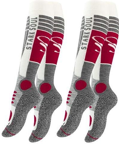 VCA - Dames Skisokken - Wolwit/Grijs/Rood - 35-38 EU