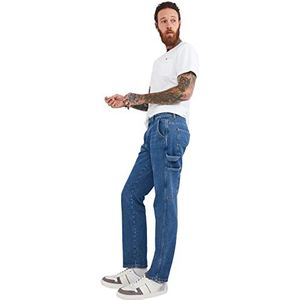 Joe Browns Heren Loose Fit Carpenter Workwear Style Mid Wash Denim Jeans, Blauw, 30 Regular, 30/32, Middenwas, 30W / 32L